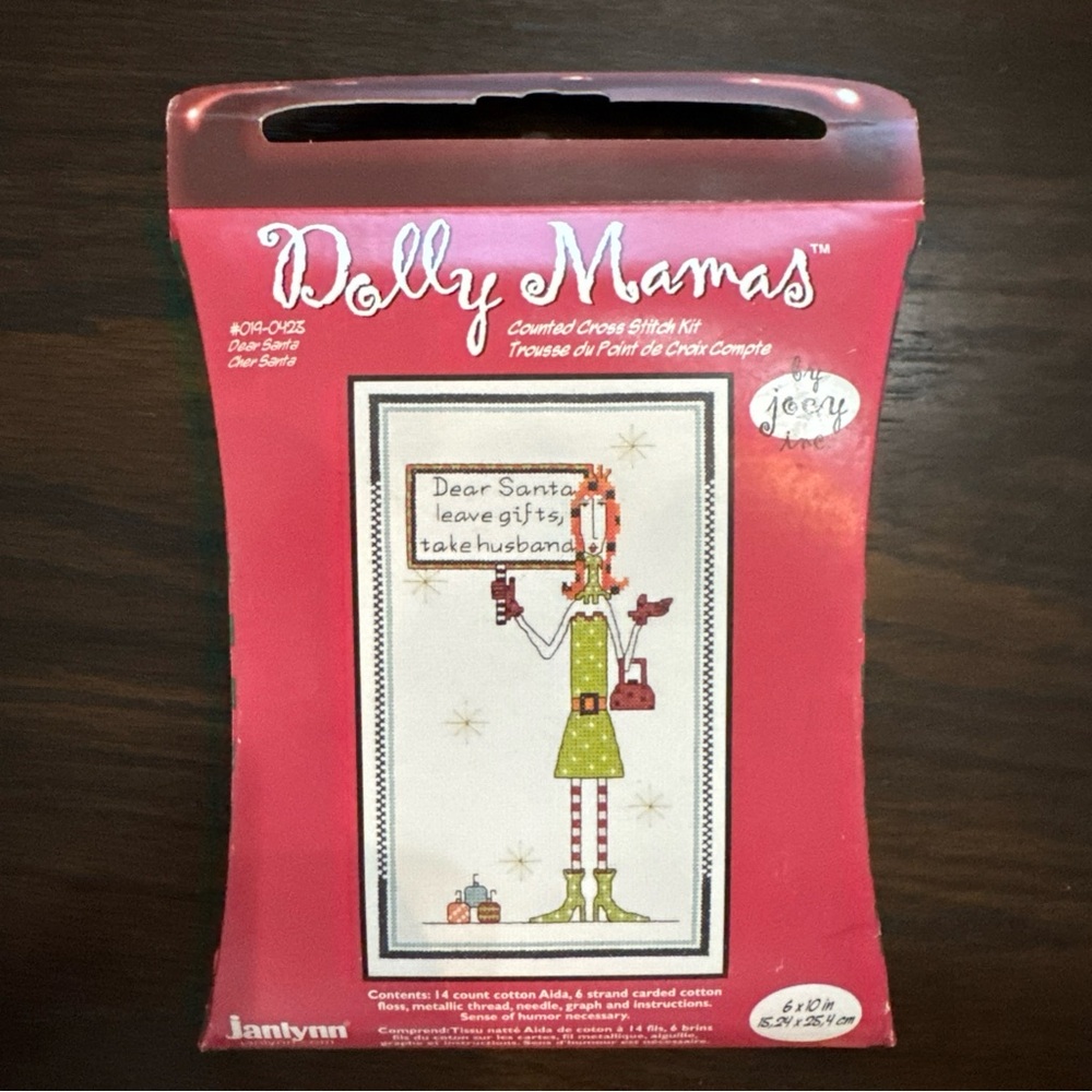 Dolly Mamas Counted Cross Stitch Kit Dear Santa #019-0423 Grannycore